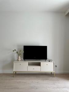 Televízia a/alebo spoločenská miestnosť v ubytovaní Apartament Iława