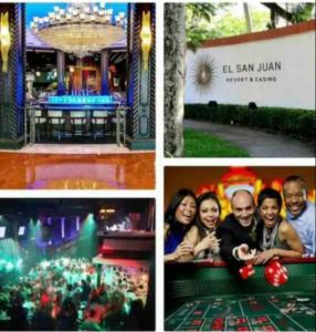 a collage of four pictures of a casino at STARFISH LUXURY APARTMENT in San Juan