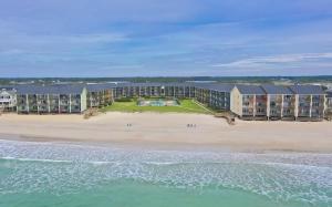 an aerial view of a resort on the beach at Ocean View & Easy Beach Access! in Surf City