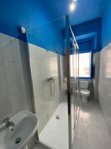a bathroom with a shower and a sink and a toilet at Lisbon Bangla in Lisbon