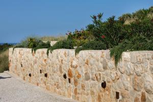 a stone wall with plants on top of it at Villa Vito in Hvar