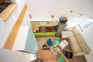 an overhead view of a tiny house with a kitchen at Smiley 2 in Novalja