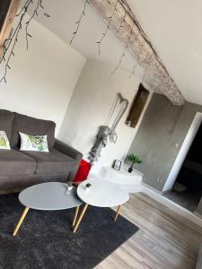 Posezení v ubytování Appartement de caractère + 32 fotografií