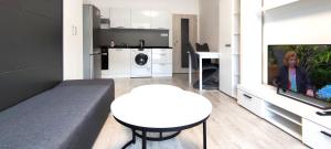 Kuchyňa alebo kuchynka v ubytovaní Útulný apartmán v centru, s krásným výhledem
