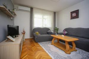 uma sala de estar com um sofá e uma mesa de centro em Apartment Hercegovina em Mostar