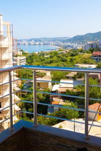 a view from the balcony of a building at New Donantelo Hotel in Vlorë