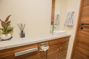 a bathroom with a sink and a mirror at NEW OPEN City View Suite in Minami-Azabu in Tokyo