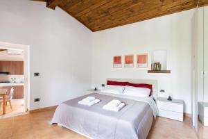 - une chambre avec un grand lit et 2 serviettes dans l'établissement La terrazza sul Lete, à Prata Sannita