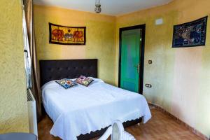 - une chambre avec un lit et 2 oreillers dans l'établissement Remedios de Luna, à Antimio de Arriba
