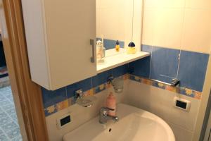 a bathroom with a sink and a mirror at Da Licia in Pianillo