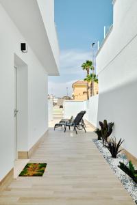 a view from the balcony of a house at Villa Luna in San Pedro del Pinatar