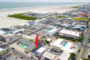 an aerial view of a city next to the beach at 318 E Youngs Ave Unit 4 Charming Salty Shore Retreat Your Perfect Getaway in Wildwood