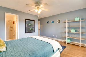 a bedroom with a bed and a ceiling fan at Pet-Friendly Orlando Home Near Hospitals in Orlando