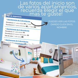 un collage de fotos de una habitación con cama en Apartamentos Centro IN Rodadero - By Bedviajes, en Santa Marta