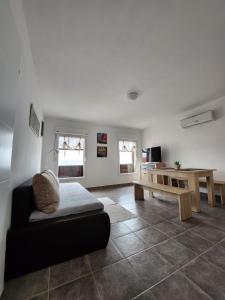 a living room with a couch and a table at DreamWorksApartments in Karlobag