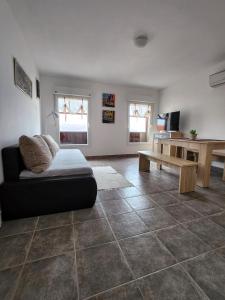 a living room with a couch and a table at DreamWorksApartments in Karlobag