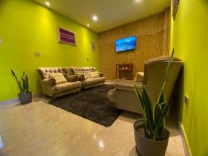 a living room with two couches and a tv at BROTHERs HOUSE II in Cusco