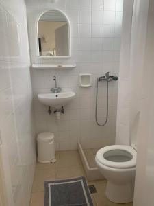 uma casa de banho com um WC e um lavatório em Korali Hotel em Antiparos Town