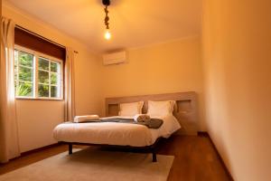 une chambre avec un lit avec un ours en peluche dessus dans l'établissement Bella Casa, à Vieira do Minho 13 autres photos