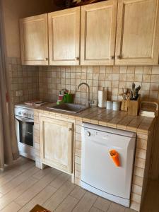 a kitchen with a sink and a dishwasher at Casetta Vittoria in Palau