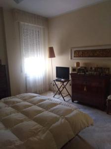 a bedroom with a large bed and a window at Angels Home in Livorno