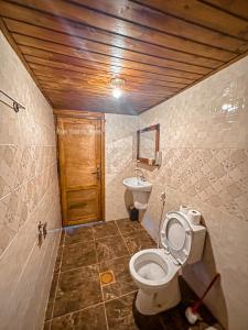 La salle de bains est pourvue de toilettes et d'un lavabo. dans l'établissement Rum Sophia camp, à Wadi Rum