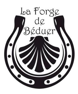a black and white picture of a banana with the words la force be beaker at La Forge de Béduer in Béduer