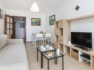 a living room with a couch and a flat screen tv at Apartment Olivier by Interhome in Blanes