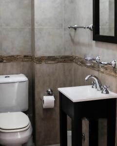 a bathroom with a toilet and a sink at Arenales Suites in Buenos Aires