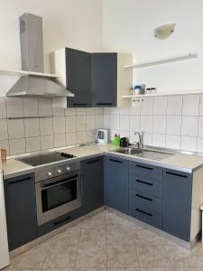 a kitchen with a sink and a stove top oven at MARTINA 1 in Bašanija