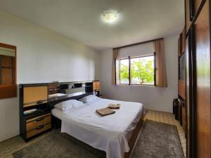 巴爾的住宿－Gazdinstvo Đurović，卧室配有一张大白色床和窗户