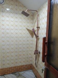 a shower in a bathroom with a shower head at MICHELLE HOME STAY in Hambayo