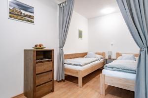 Postel nebo postele na pokoji v ubytování Apartmány TriMM
