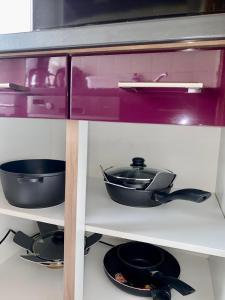 Kuchyň nebo kuchyňský kout v ubytování 2- Zimmer Wohnung