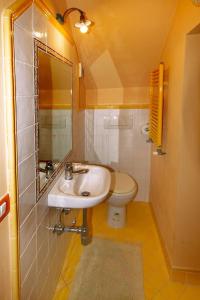 y baño con lavabo y aseo. en LA TORRE DEL CASTELLO, en Gambassi Terme