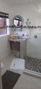 a bathroom with a sink and a mirror at Cozy Guest in Graskop +36 photos
