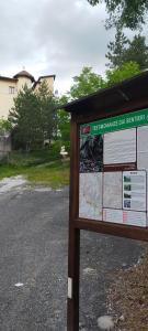 a sign on the side of a road at Casa Fra Ambrogio in Pizzoli