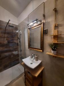 Koupelna v ubytování Slim apartman i sobe