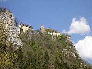 a house on the top of a mountain at Fewo Benedikta in Beuron