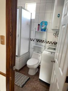 uma pequena casa de banho com WC e lavatório em Departamento centro de Quellón em Quellón
