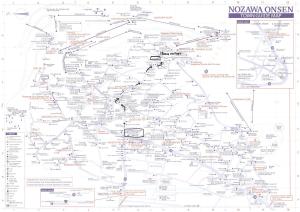 a map of the nomite caverns with cities at Fureai No Yado Yasuragi in Nozawa Onsen