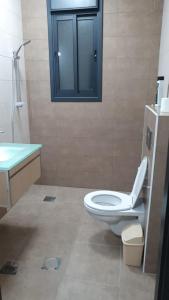 a bathroom with a toilet and a sink at Masion Lovely Home in Ramallah