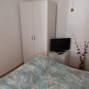 Postel nebo postele na pokoji v ubytování Apartmani sa pogledom na Dunav - Akademik