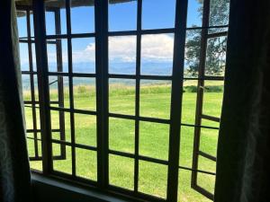 a window with a view of a field of grass at Windmill Farm in Bergville