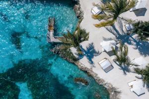 an aerial view of a beach with palm trees at Aldiana Club Zanzibar Kwanza in Kizimkazi