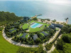 an aerial view of a resort by the water at Discovery Samal in Samal