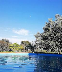 a large body of water with trees in the background at Casa Rural Cal Gotlla in Vilobi Del Penedes