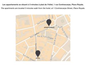 Captura de pantalla de un mapa de una ciudad en Appartements Crébillon - Maisons du Monde Hôtel & Suites - Sans Ascenseur en Nantes