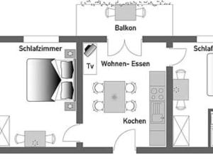 Floor plan ng Apartment Kornblume by Interhome