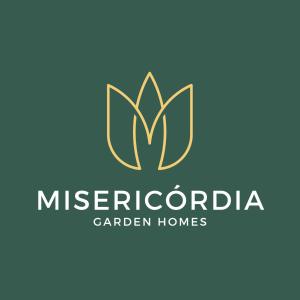 a green and gold logo for a garden house at Misericórdia Garden Homes in Vila do Conde